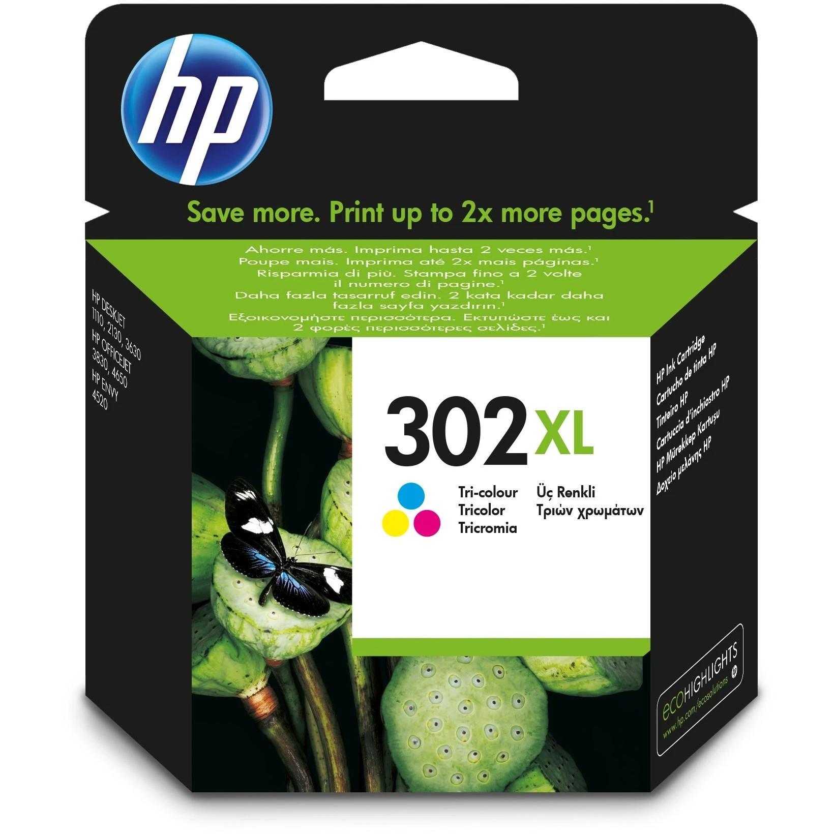Hewlett Packard (HP) HP 302XL Tri-color (F6U67AE) Rašalinė kasetė, CMY