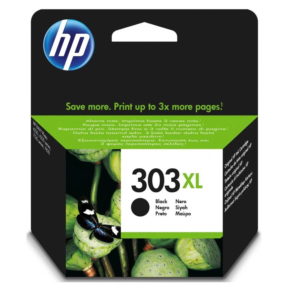 Hewlett Packard (HP) HP 303XL didelės talpos juodo rašalo kasetė, 600 puslapių, skirta HP ENVY Photo 6230, 7130, 7134, 7830 spausdintuvams