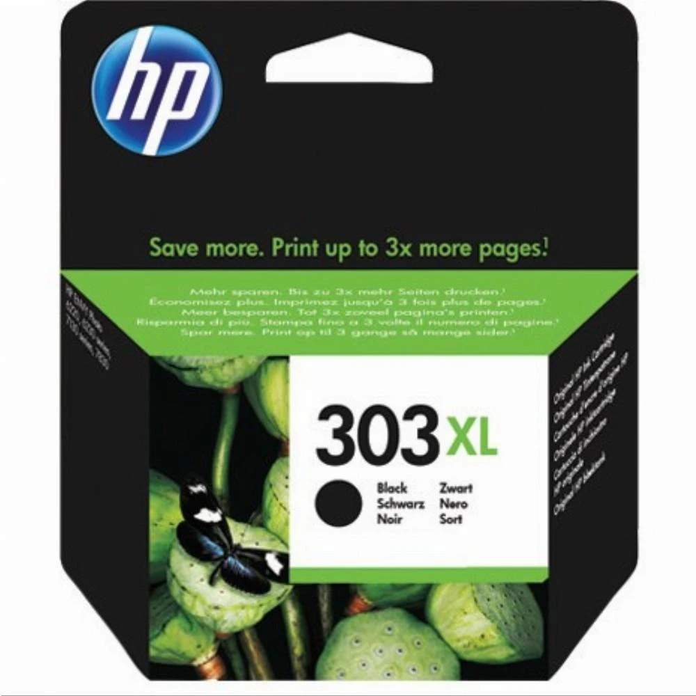 Hewlett Packard (HP) HP 303XL didelės talpos juodo rašalo kasetė, 600 puslapių, skirta HP ENVY Photo 6230, 7130, 7134, 7830 spausdintuvams
