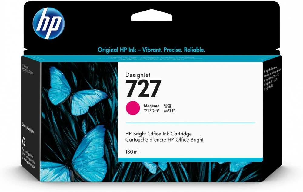 Hewlett Packard (HP) HP no.727 Magenta rašalo kasetė 130 ml, skirta T920, T1500, T2500 serijai
