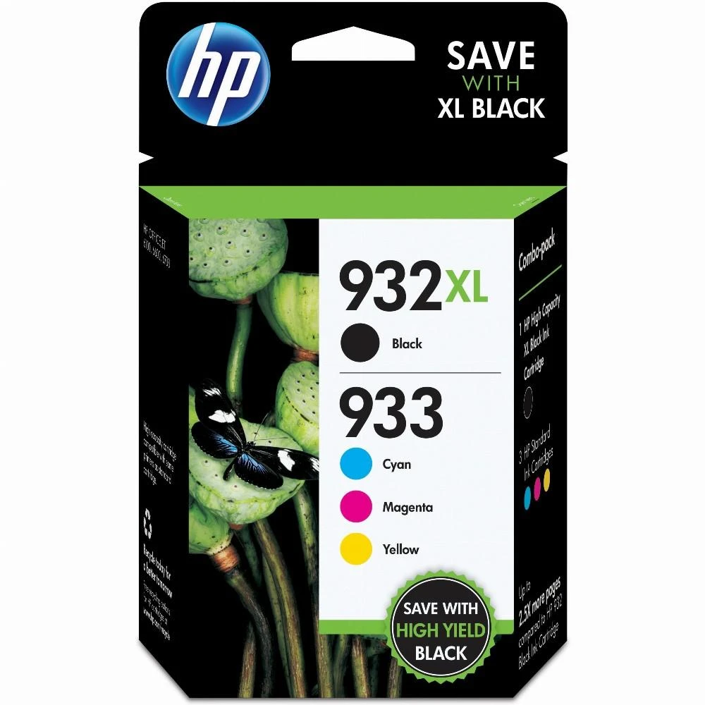 Hewlett Packard (HP) HP 932 Juodas 933 CMY originalios rašalo kasetės, 4 vnt. pakuotė