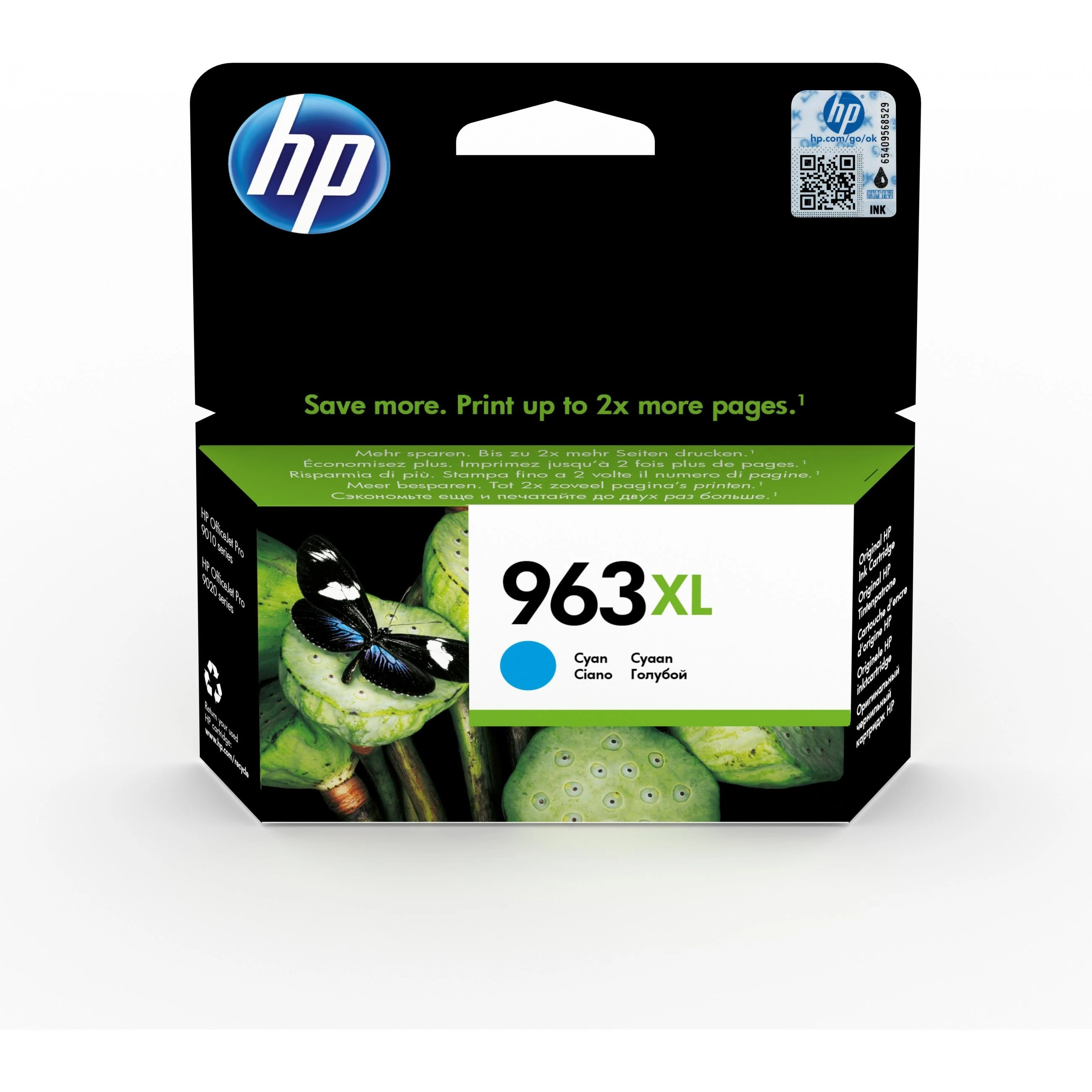 Hewlett Packard (HP) HP 963XL didelio našumo žalsvai mėlyna originali rašalo kasetė