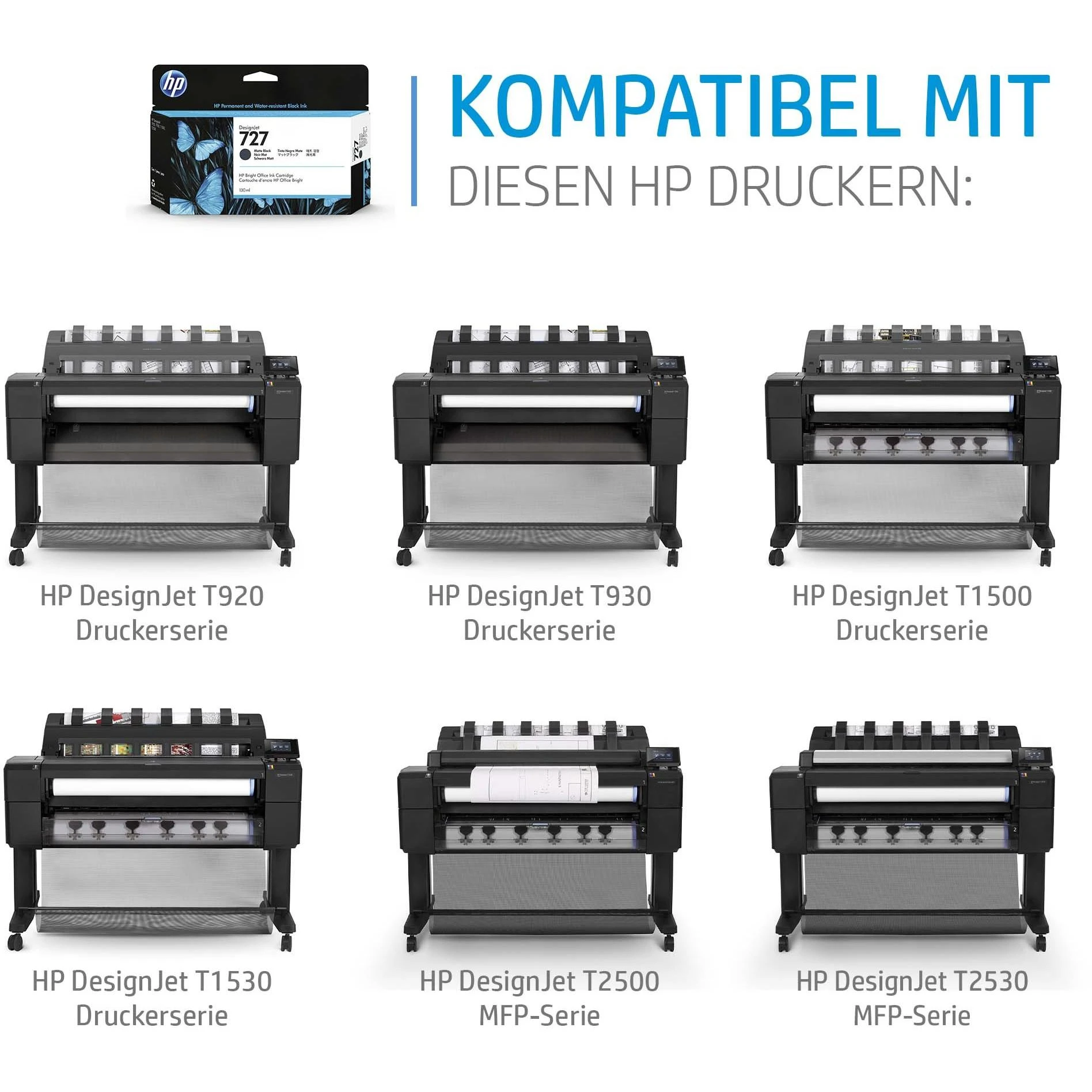 Hewlett Packard (HP) HP 727 rašalo kasetė Juodas 130ml T920 T1500