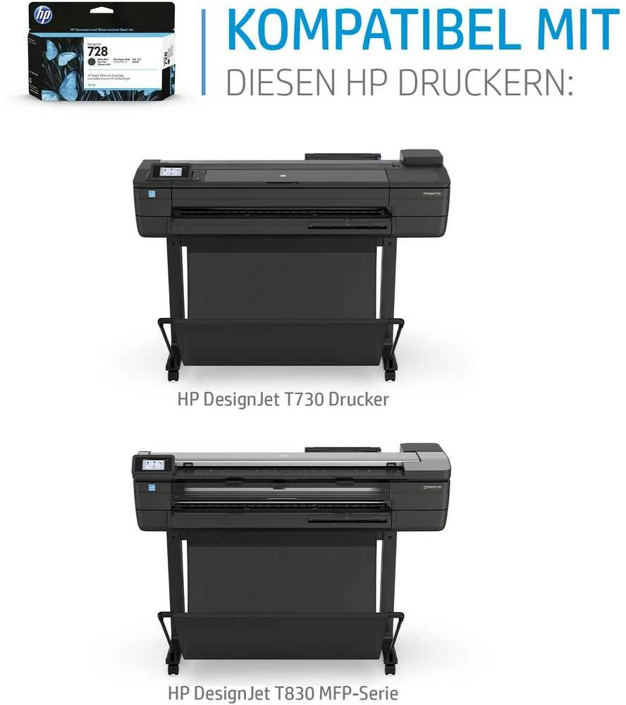 Hewlett Packard (HP) HP 728 300 ml žydros spalvos rašalo kasetė