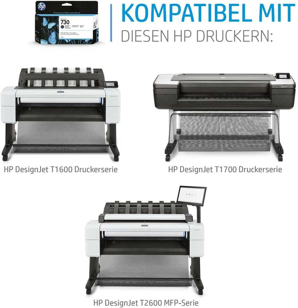 Hewlett Packard (HP) HP 730 300 ml žydros spalvos rašalo kasetė