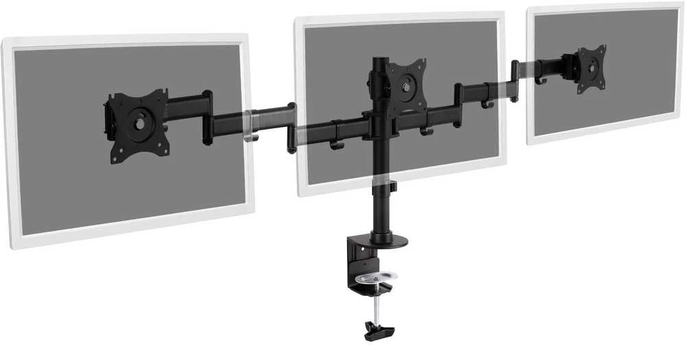 Assmann Electronic DIGITUS Universalus Tripple Monitorius Stovas su tvirtinimo mazgu Triple Monitorius Stalinis laikiklis juodas 90ø Swivel 45ø Tent rotat