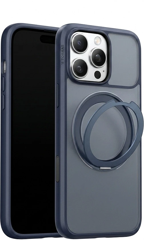 Dėklas Torras Ostand Q3 Spin, vidurnakčio mėlyna - iPhone 17 Pro