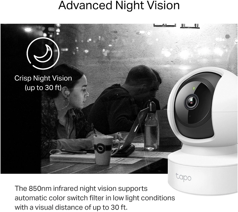 TP-LINK | Pan / Tilt Home Security Wi-Fi kamera | Tapo C212 | 3 MP | 4mm/F2.4 | H.264/H.265 | „Micro SD“, maks. 512 GB