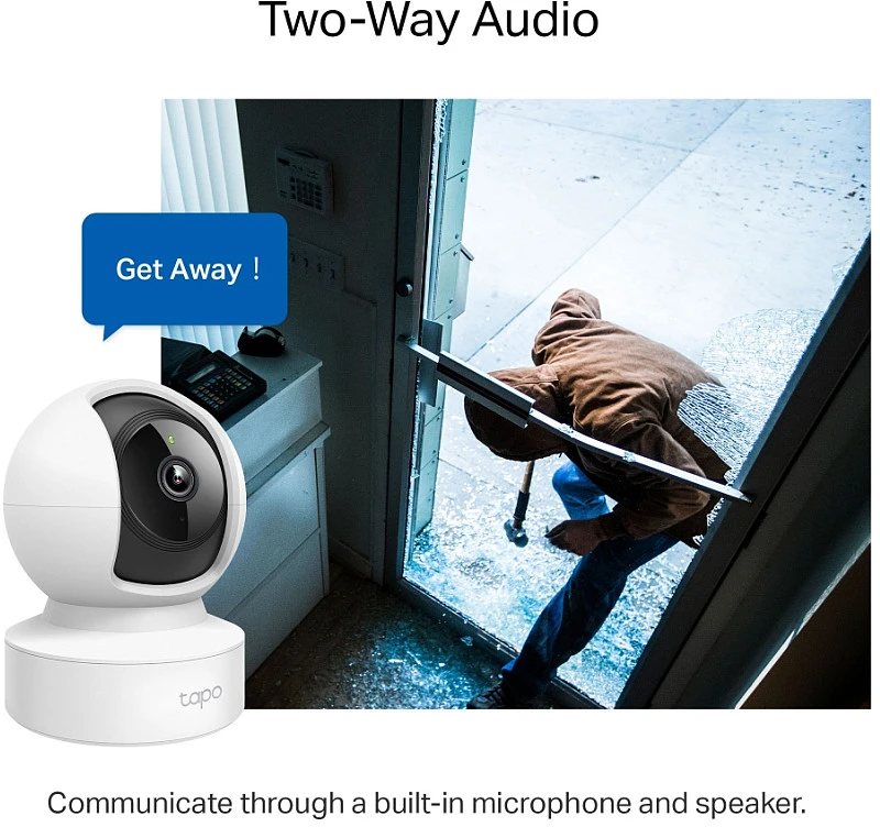 TP-LINK | Pan / Tilt Home Security Wi-Fi kamera | Tapo C212 | 3 MP | 4mm/F2.4 | H.264/H.265 | „Micro SD“, maks. 512 GB