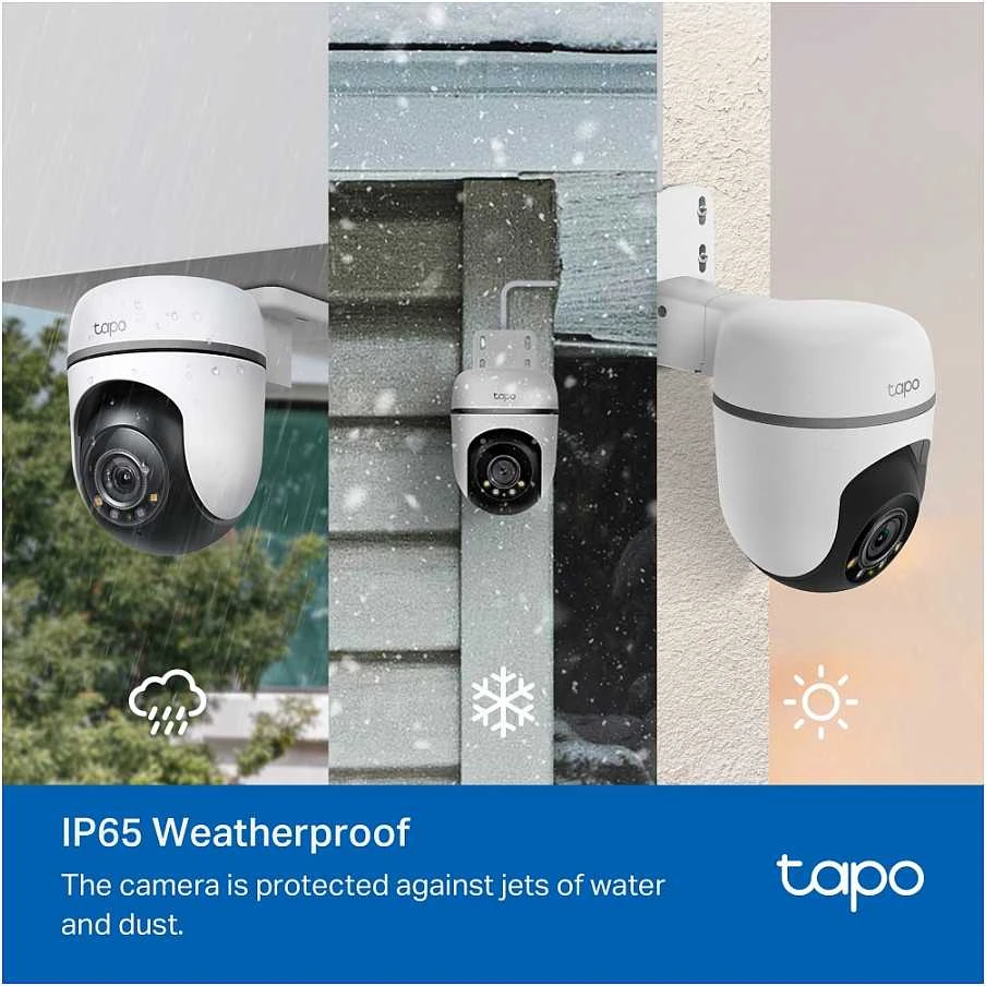 TP-LINK Camera Tapo TC41 Wi-Fi Pan/Tilt lauko apsaugos kamera 2K Baltas EU