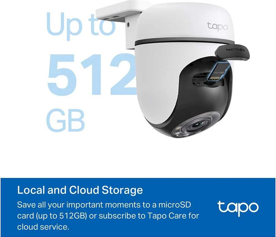 TP-LINK Camera Tapo TC41 Wi-Fi Pan/Tilt lauko apsaugos kamera 2K Baltas EU
