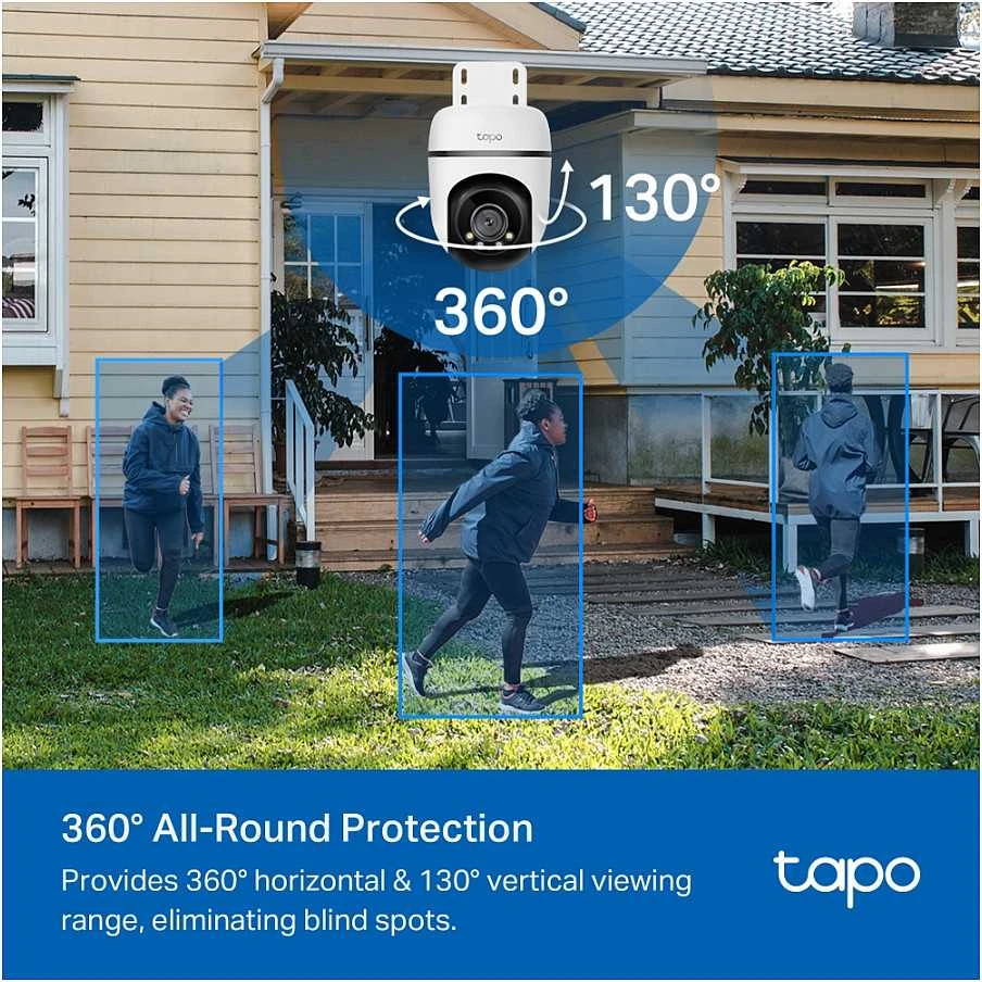 TP-LINK Camera Tapo TC41 Wi-Fi Pan/Tilt lauko apsaugos kamera 2K Baltas EU