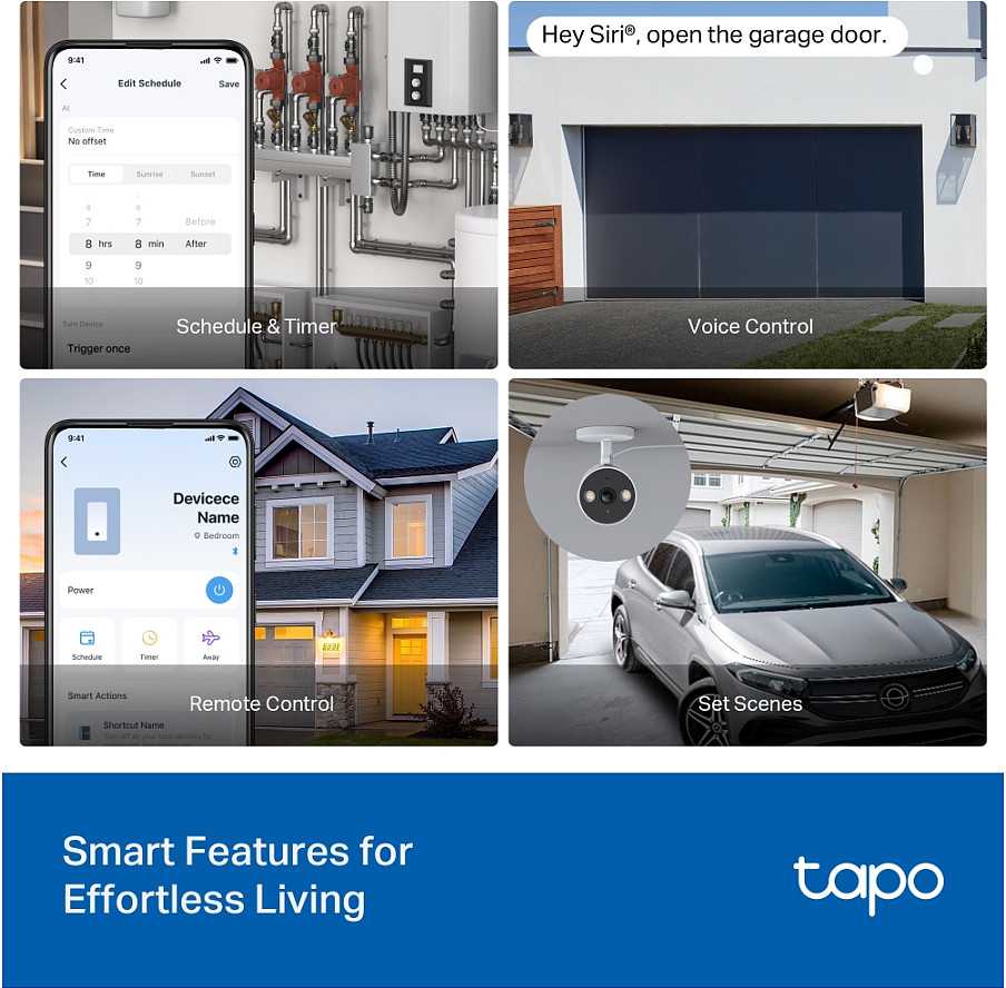 TP-Link Tapo S110E V1 - perjungimo modulis - išmanusis - belaidis - 802.11b/g/n, Bluetooth