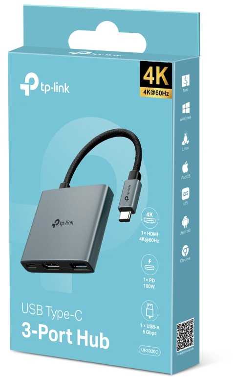USB ŠAKOTUVAS TP-Link TP-Link ŠAKOTUVAS UH6120C USB-C 3 prievadų šakotuvas