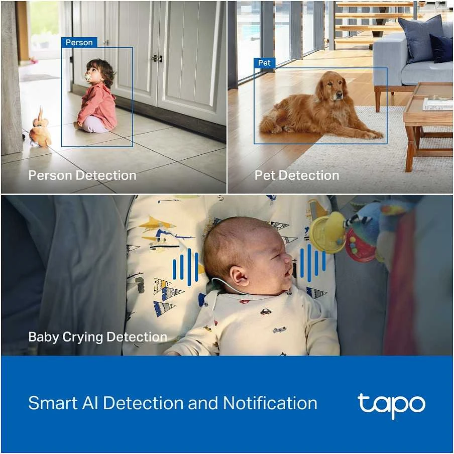 TP-LINK | Pakreipiama/sukama dirbtinio intelekto namų apsaugos „Wi-Fi“ kamera | Tapo C260 | Kupolinė | 8 MP | 4.3 mm / F1.6 | H.264 | „Micro SD“, maks. 512 GB