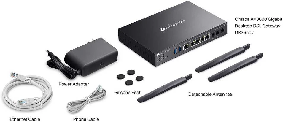 Maršrutizatorius TP-Link Omada DR3650v(EU) AX3000 Gigabit Desktop DSL Gateway