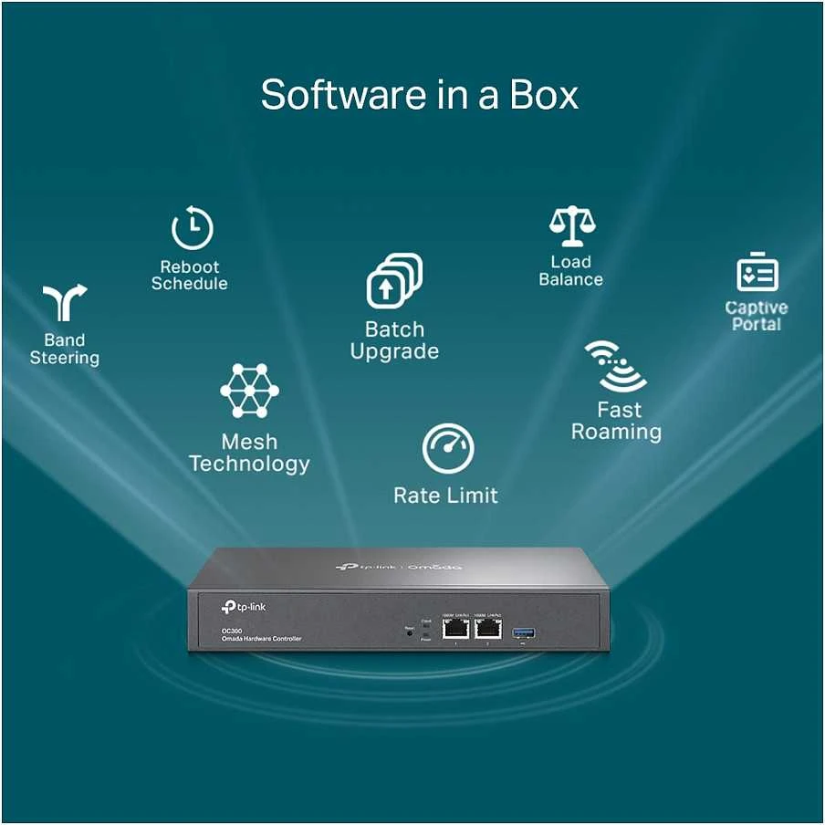 Šakotuvas TP-LINK Omada aparatūros valdiklis 2x10/100/1000 Mbps Ethernet prievadai 1xUSB 3.0 prievadas