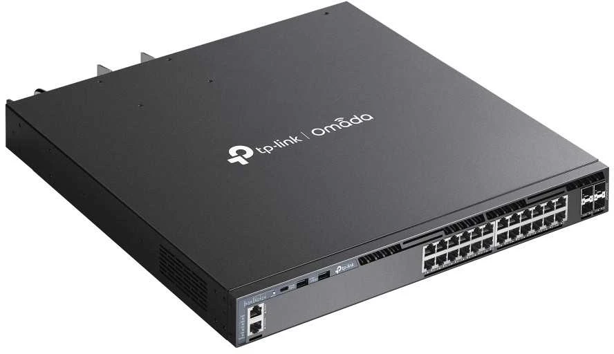 Šakotuvas TP-LINK SG6428XHP Omada 24 prievadų Gigabit sukraunamas L3 valdomas PoE+ jungiklis su 4 10G lizdais | TP-LINK