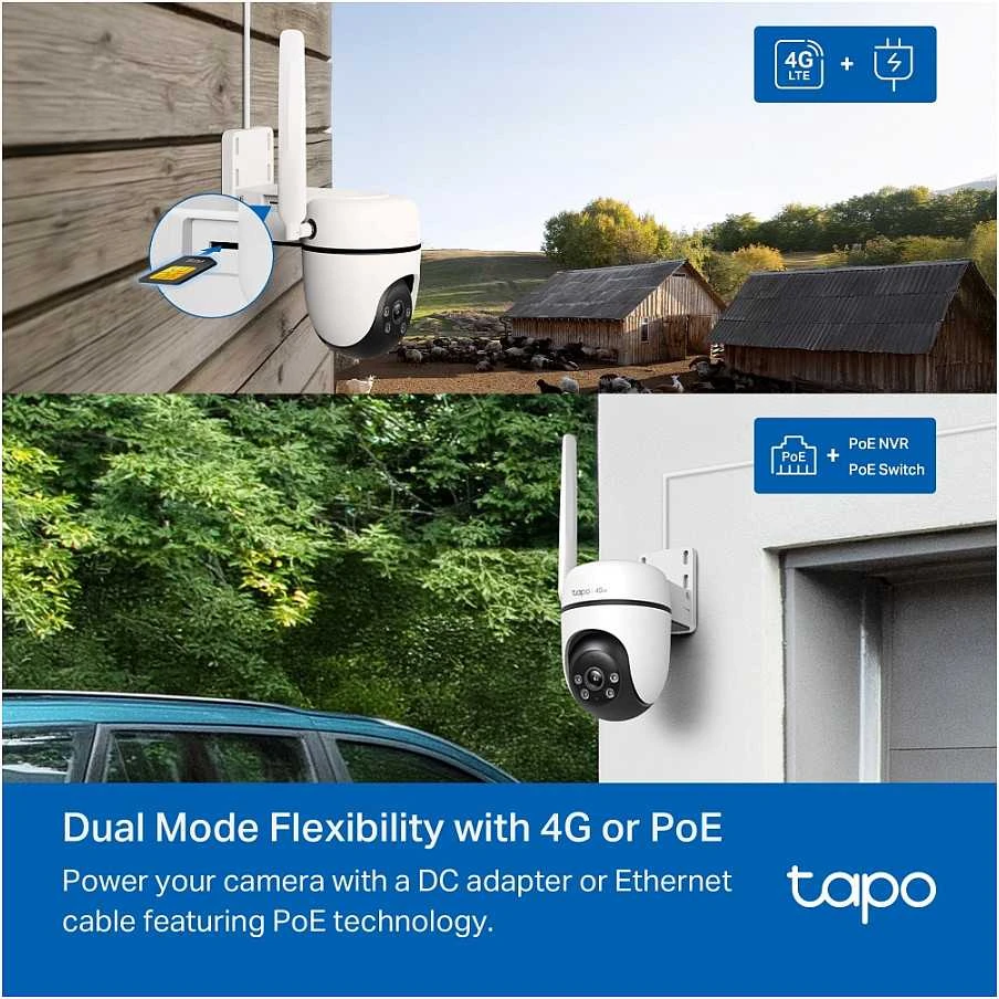 Tilt TP-Link TAPO C501GW lauko 4G LTE kamera su horizontaliu/pakreipiamu vaizdu