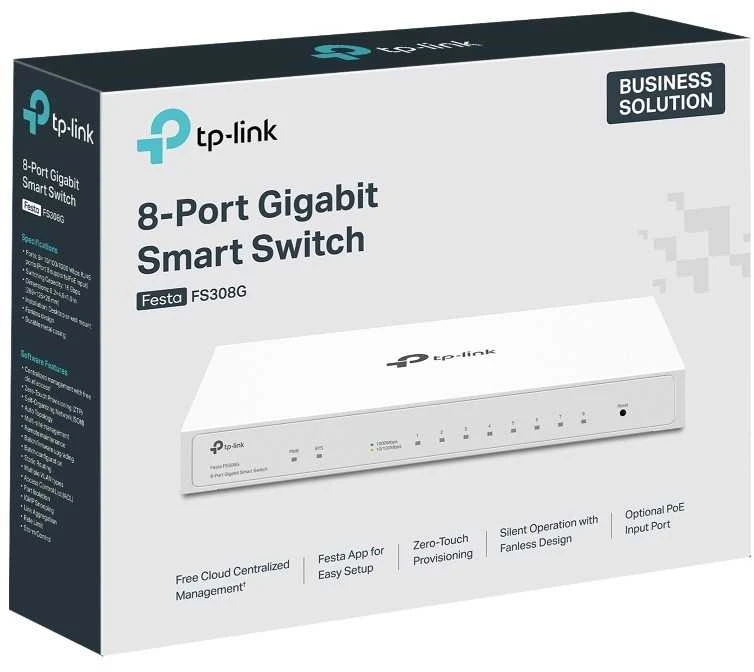 Šakotuvas TP-Link Festa FS308G Valdomas L2/L2+ Gigabit Ethernet (10/100/1000) Maitinimas per Eternetą (PoE) Balta