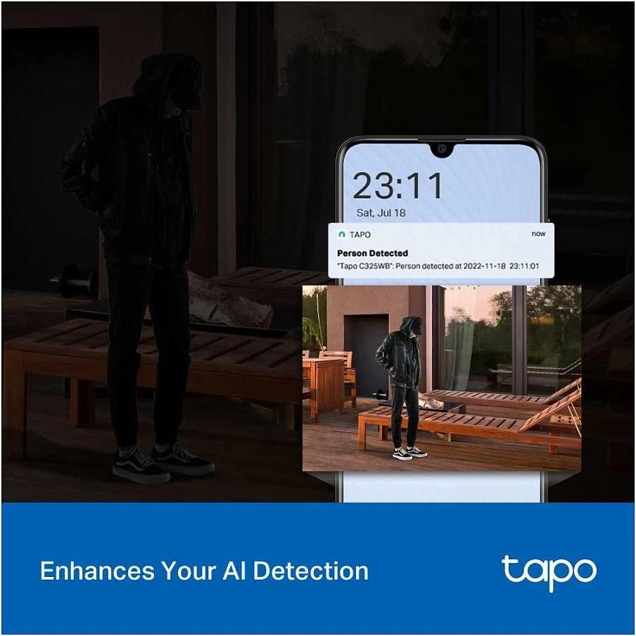 TP-LINK | ColorPro Outdoor Security Wi-Fi kamera | Tapo C325WB | Kulka | 4 MP | F1.0 | IP66 | H.264 | „MicroSD“, iki 512 GB
