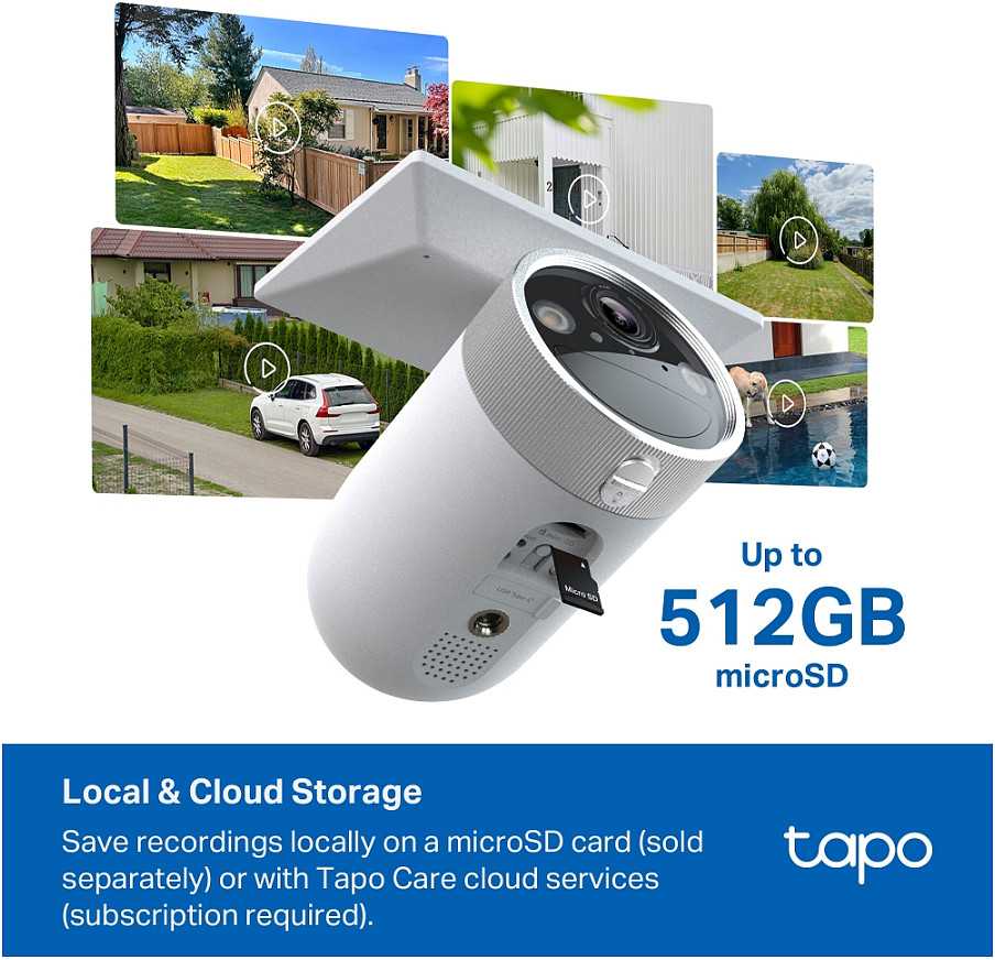 IP kamera TP-Link Tapo C465 V1 – tinklo stebėjimo kamera – lauke – atspari atmosferos sąlygoms – spalva (diena ir naktis) – 8 MP – 3840 x 2160 – 4K – fiksuotas židinio nuotolis – garsas – belaidė – Wi-Fi – 2,4 GHz radijo – 5 GHz belaidis – H.264