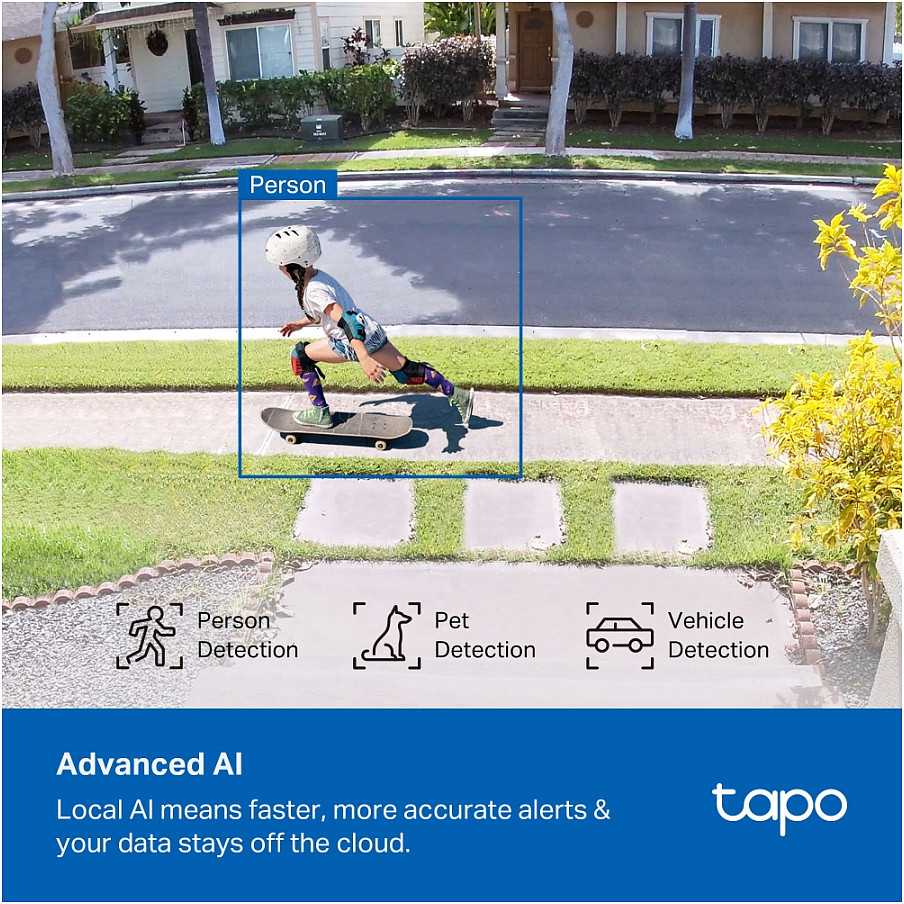 IP kamera TP-Link Tapo C465 V1 – tinklo stebėjimo kamera – lauke – atspari atmosferos sąlygoms – spalva (diena ir naktis) – 8 MP – 3840 x 2160 – 4K – fiksuotas židinio nuotolis – garsas – belaidė – Wi-Fi – 2,4 GHz radijo – 5 GHz belaidis – H.264