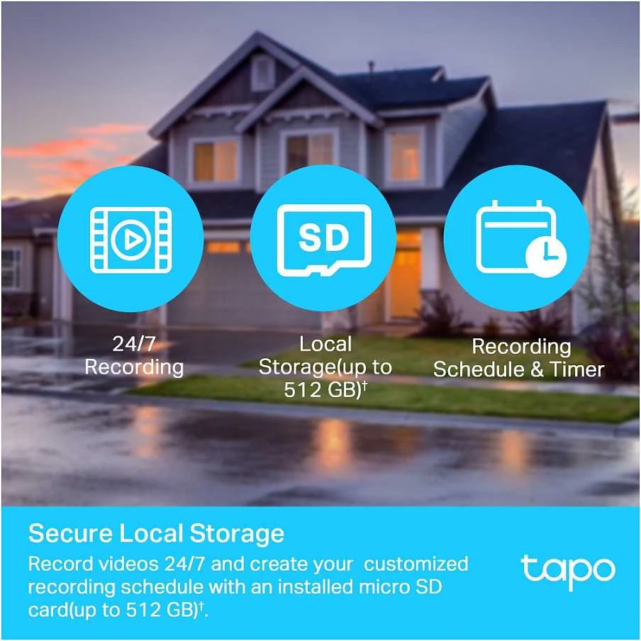 TP-LINK | Pakreipiama/sukama dirbtinio intelekto namų apsaugos „Wi-Fi“ kamera | Tapo C500 | Kupolinė | 2 MP | H.264 | „Micro SD“ kortelė, iki 512 GB