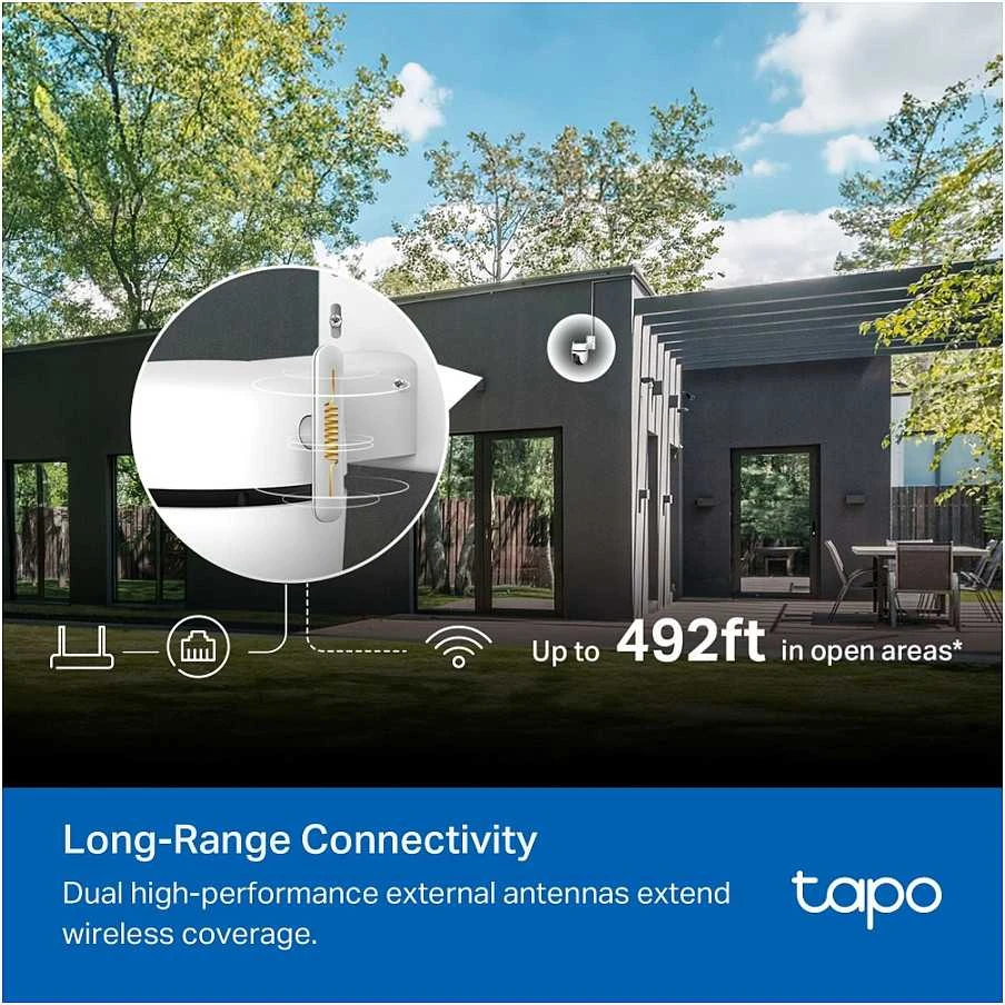 TP-LINK | Lauko apsaugos Wi-Fi kamera su pasukimu/pakreipimu | Tapo C530WS | Kupolinė | 5 MP | 3.2 mm / F1.6 | IP66 | H.264 | Micro SD, maks. 512 GB