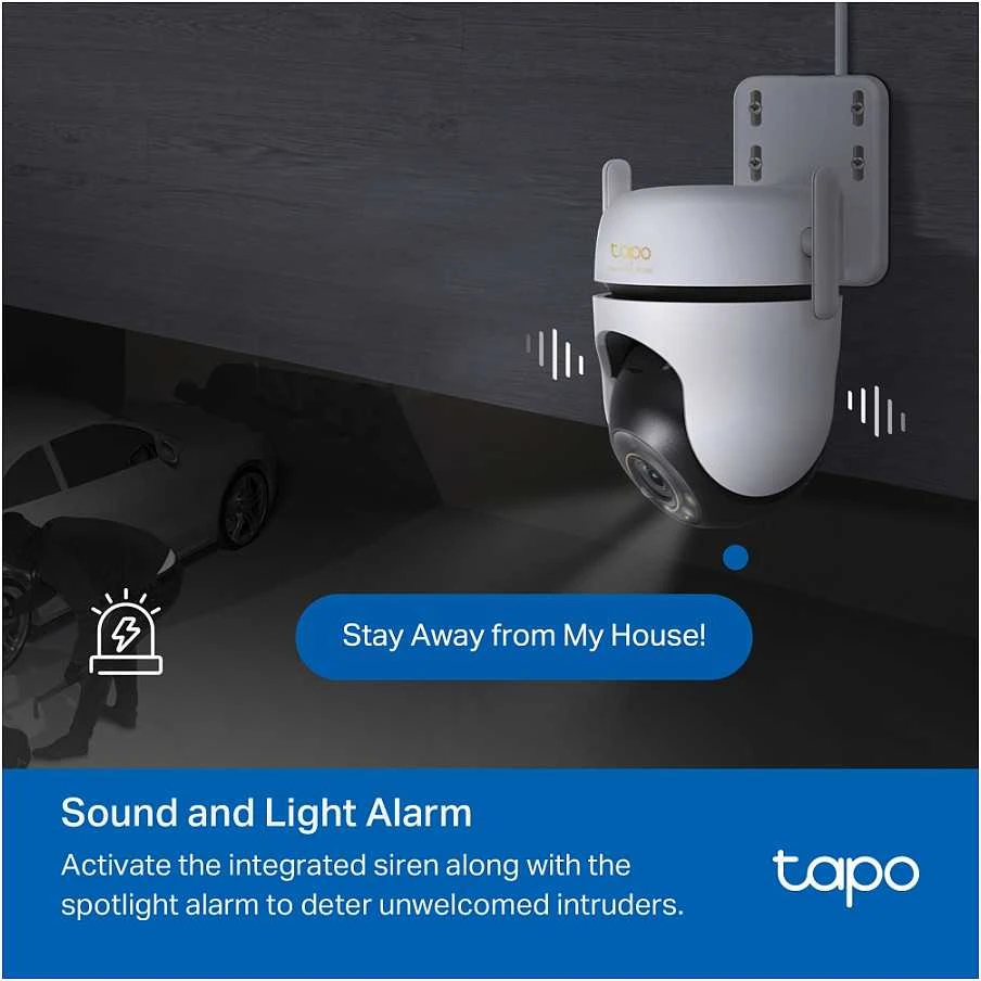 TP-LINK | Lauko apsaugos Wi-Fi kamera su pasukimu/pakreipimu | Tapo C530WS | Kupolinė | 5 MP | 3.2 mm / F1.6 | IP66 | H.264 | Micro SD, maks. 512 GB