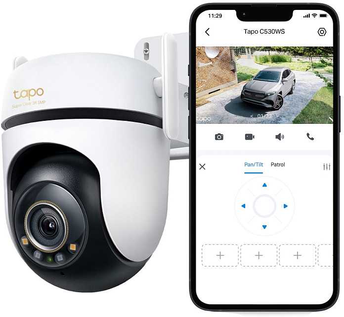 TP-Link lauko PTZ Wi-Fi kamera 5 MP su spalvotu naktiniu matymu C530WS