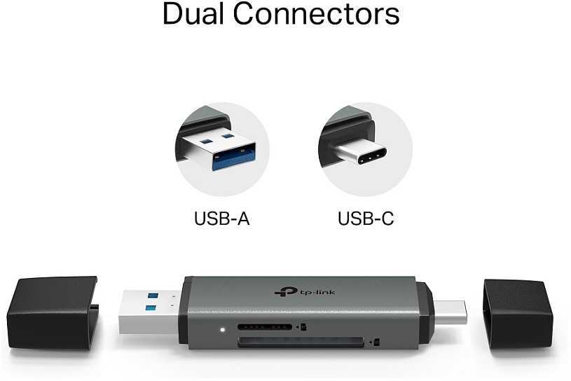 TP-Link UA430D USB 3.0 Typ-C ir Typ-A į SD+Micro SD 3.0 adapteris.