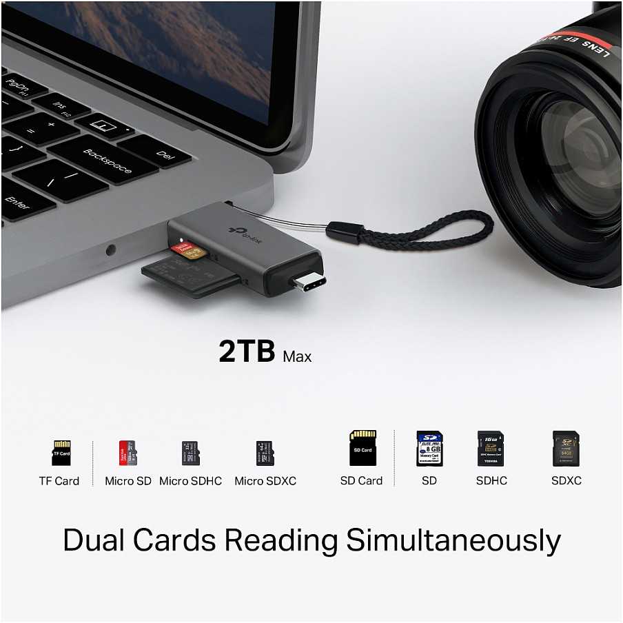 TP-Link UA430D USB 3.0 Typ-C ir Typ-A į SD+Micro SD 3.0 adapteris.