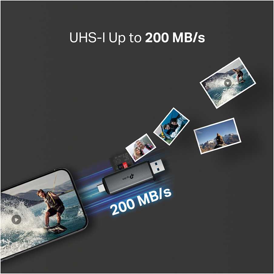 TP-Link UA430D USB 3.0 Typ-C ir Typ-A į SD+Micro SD 3.0 adapteris.