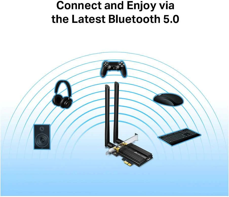 TP-LINK | Archer Wi-Fi 6 Bluetooth 5.0 PCIe adapteris | TX50E | 2.4GHz/5GHz | Antenos tipas: 2xExternal