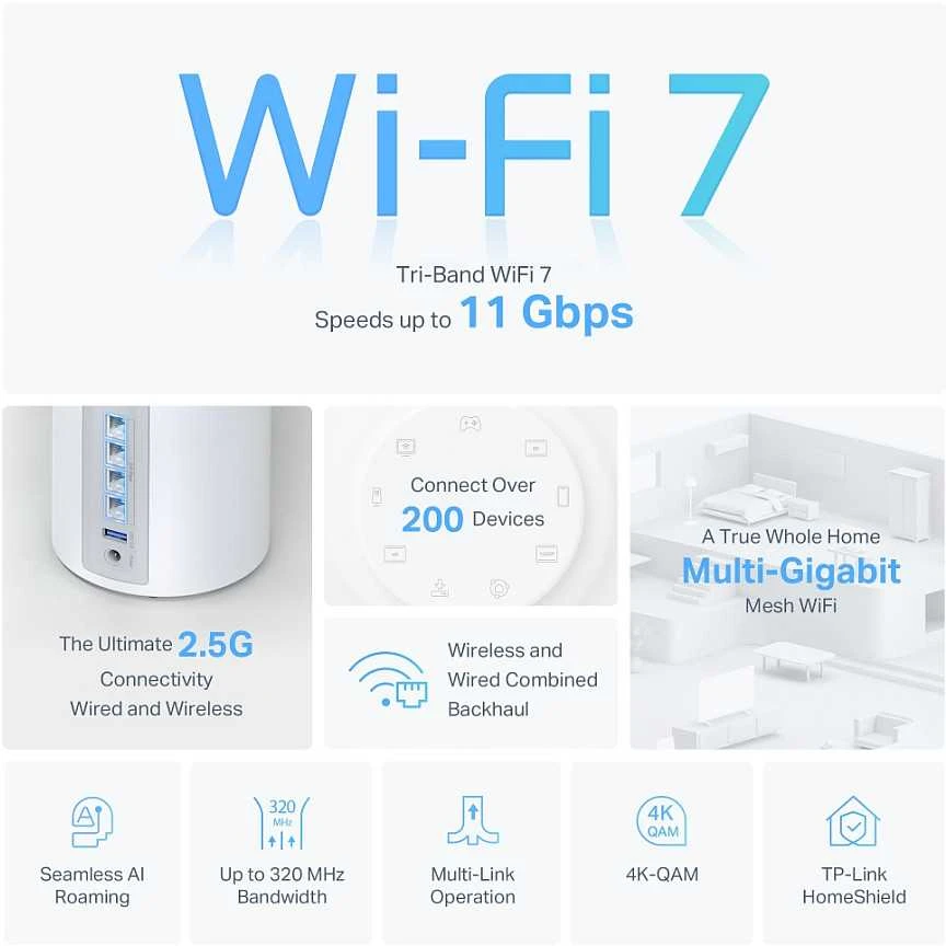 Maršrutizatorius TP-LINK Deco BE65 / gen.1 (2 vnt. pakuotėje)