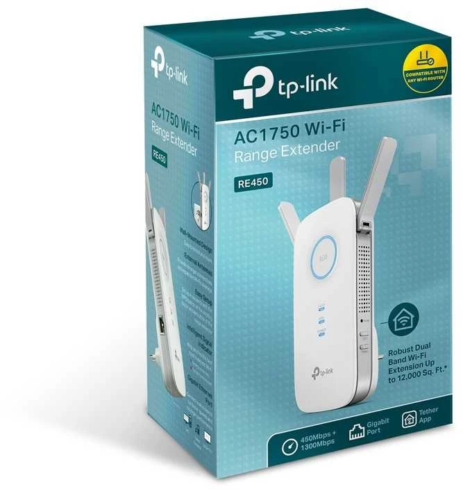 TP-Link RE450 Tinklo siųstuvas ir imtuvas Balta 10, 100, 1000 Mbit/ai