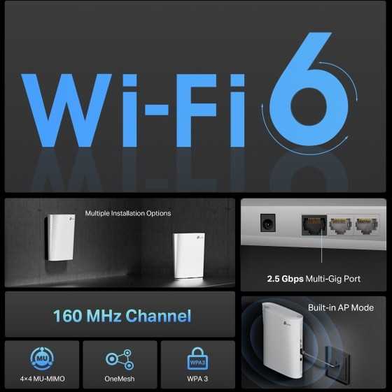Maršrutizatorius TP-Link RE6000XD WLAN kartotuvas, Wi-Fi 6 AX6000, 2,5G LAN, OneMesh - baltas