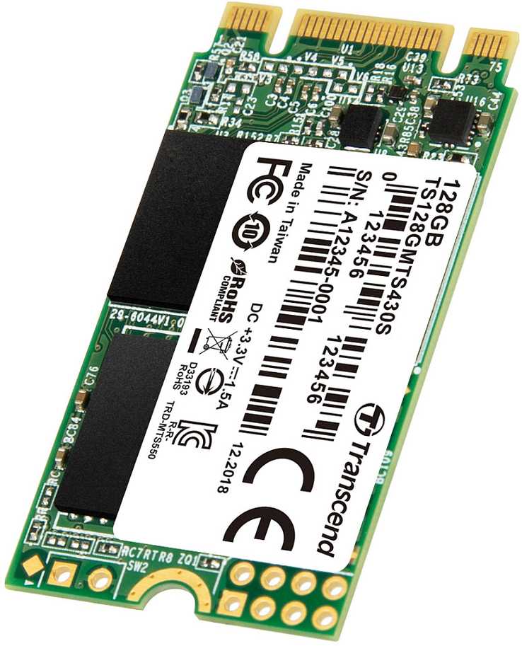 Transcend 128GB, M.2 2242 SSD 430S , SATA3 B+M Key, TLC, R/W 560/500 MB/s
