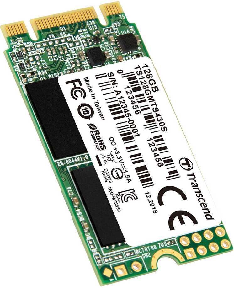 Transcend 128GB, M.2 2242 SSD 430S , SATA3 B+M Key, TLC, R/W 560/500 MB/s