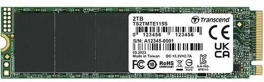 „TRANSCEND“ 250 GB SSD vidinis M.2 2280 PCIe Gen3x4 NVMe TLC be DRAM