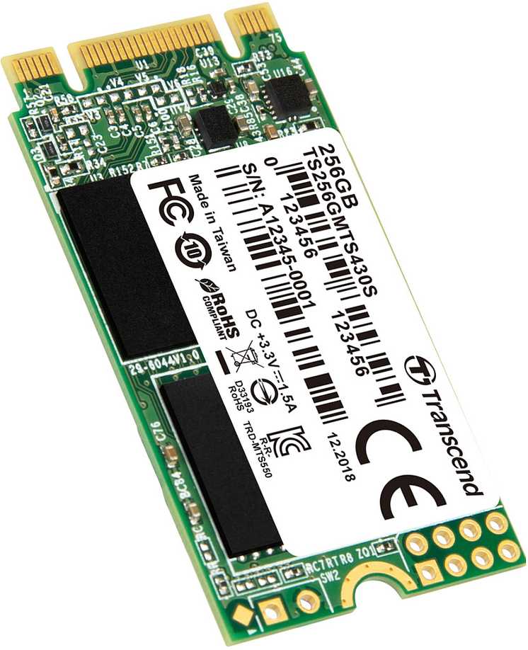 Transcend 256GB, M.2 2242 SSD 430S , SATA3 B+M Key, TLC, R/W 560/500 MB/s