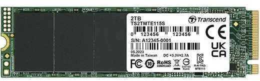 TRANSCEND 2TB SSD vidinis M.2 2280 PCIe Gen3x4 NVMe TLC be DRAM