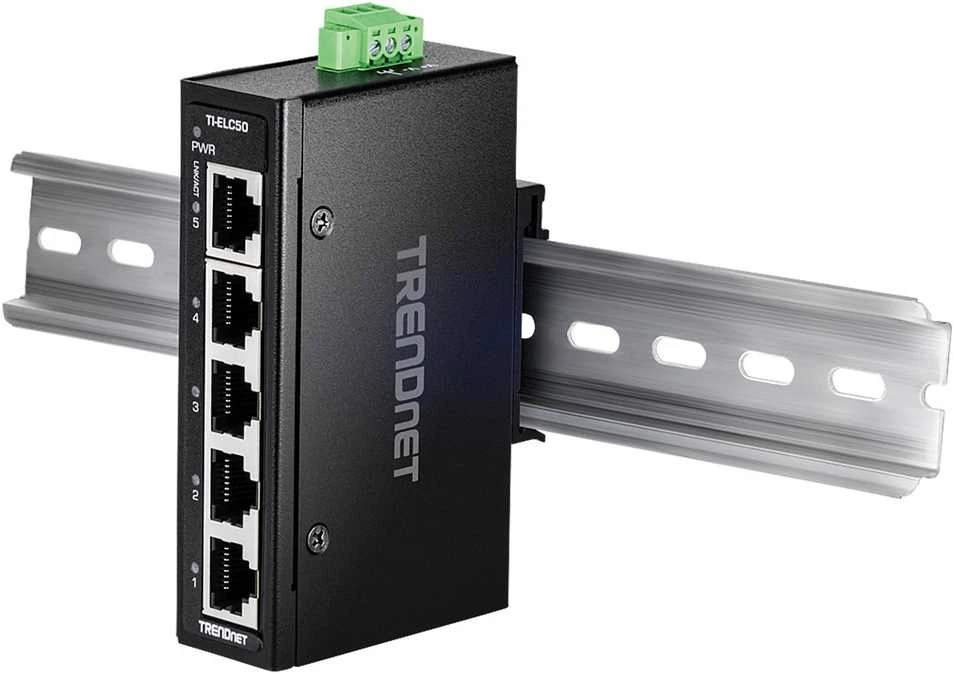 Šakotuvas TRENDnet TRENDnet 5 prievadų pramoninis greitasis Ethernet DIN bėgelio minijungiklis