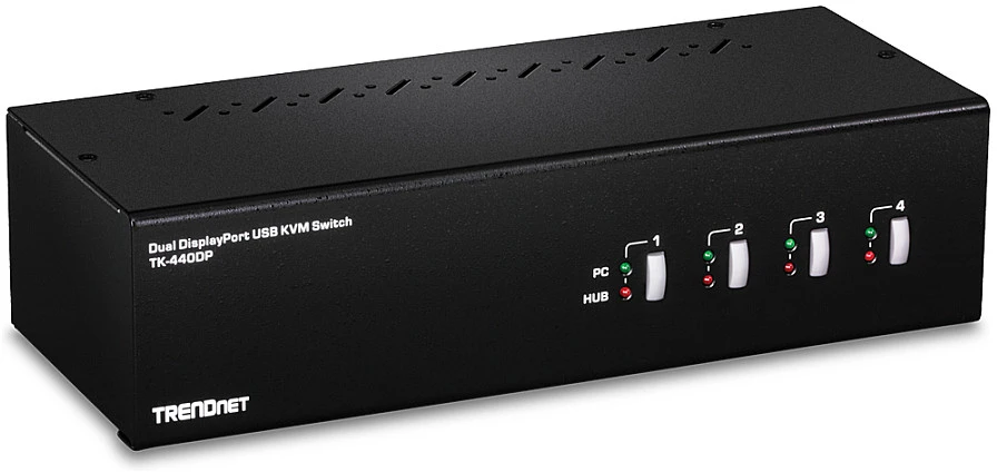 TRENDnet komutatorius Trendnet TK-440DP KVM komutatorius, juodas, sidabrinis