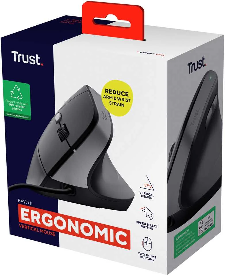 Trust Bayo II pelė dešinei rankai USB Type-A 2400 DPI