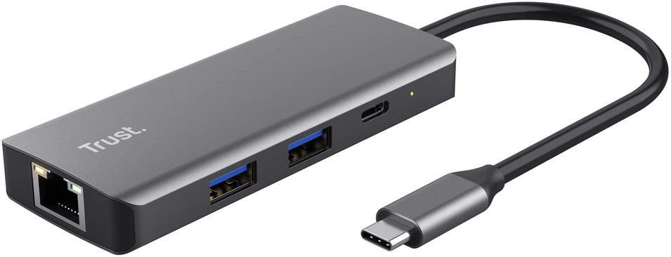 Trust Dalyx - 6-in-1 USB-C Multi-Port Adapteris, 1000 Mbit/s (sidabrinis)