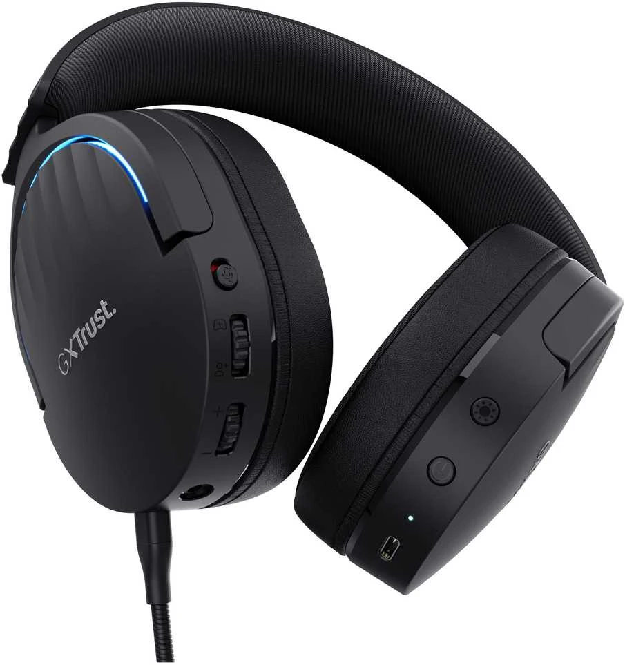 Belaidės žaidimų ausinės TRUST GXT 491 FAYZO, juodos