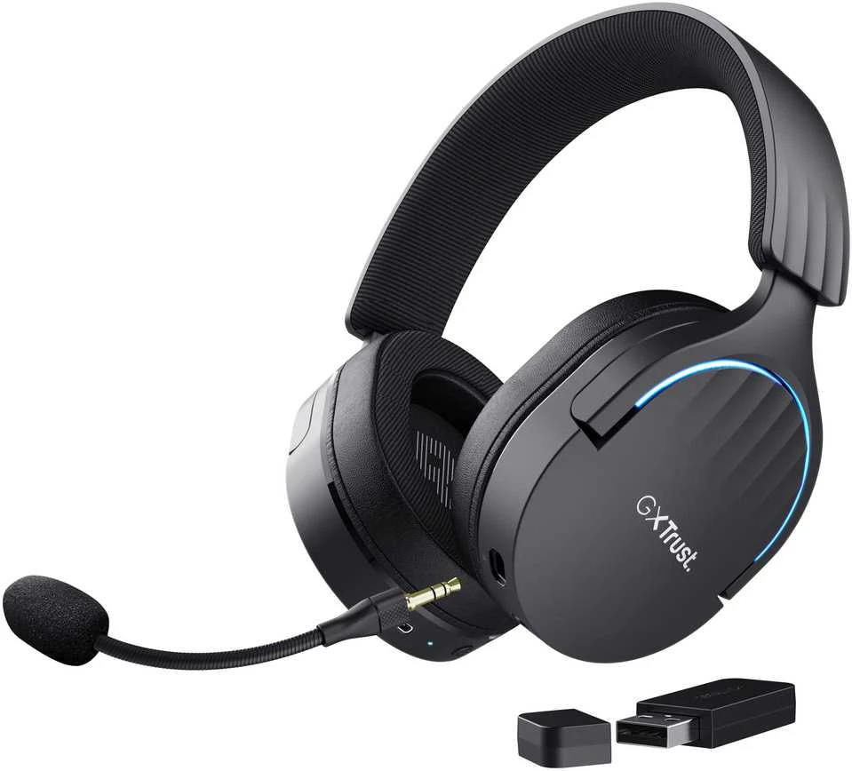 Belaidės žaidimų ausinės TRUST GXT 491 FAYZO, juodos