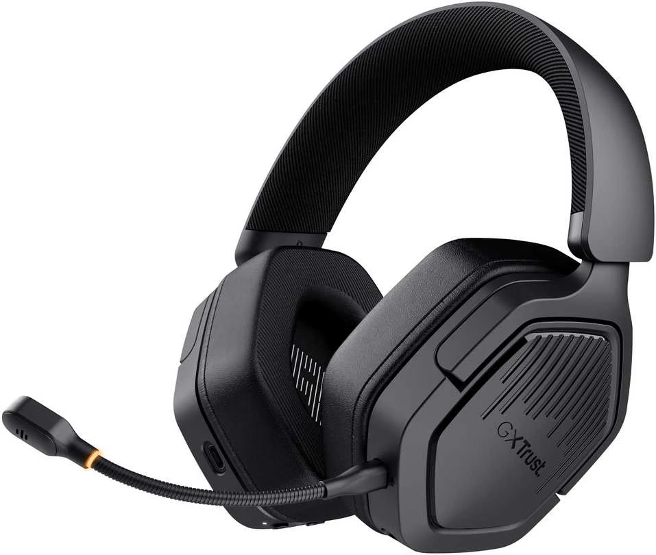 TRUST žaidimų ausinės GXT 493 Carus, Bluetooth, 2,4 GHz, juodos